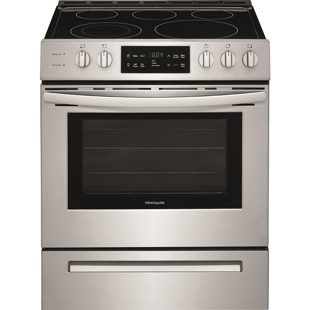 Frigidaire 30" Electric Freestanding Range Front Control Smooth Top Self-Clean ADA, Stainless Steel